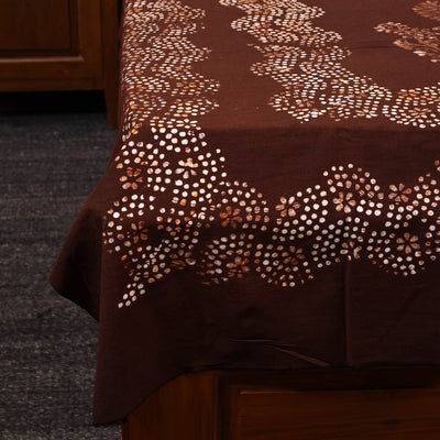 Brown - Cotton Hand Batik Print Single Bedsheet (91 x 57 ) 26