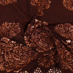 Brown - Cotton Hand Batik Print Single Bedsheet (91 x 57 ) 26