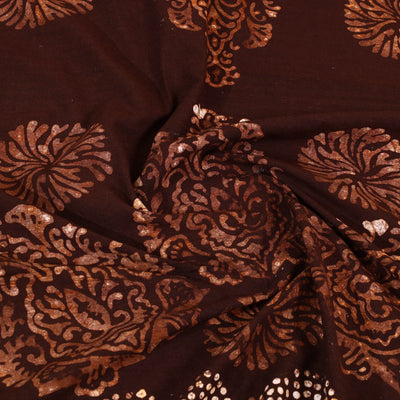 Brown - Cotton Hand Batik Print Single Bedsheet (91 x 57 ) 26