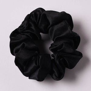 Black - Modal Silk Elastic Handmade Rubber Band/Scrunchie 21