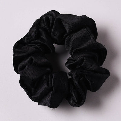 Black - Modal Silk Elastic Handmade Rubber Band/Scrunchie 21