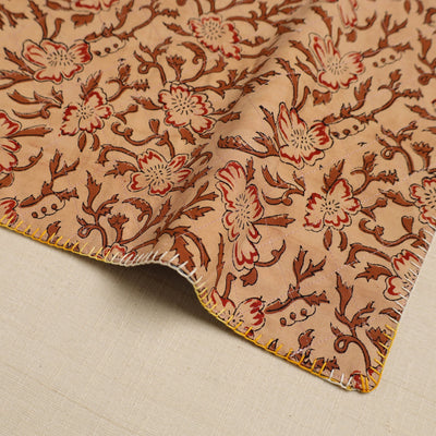 Brown - Hand Embroidered Floral Cotton Reversible Table Mat 09