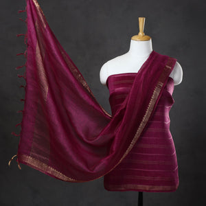 3pc Linen Silk Handloom Plain Dress Material 01