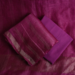 3pc Linen Silk Handloom Plain Dress Material 01