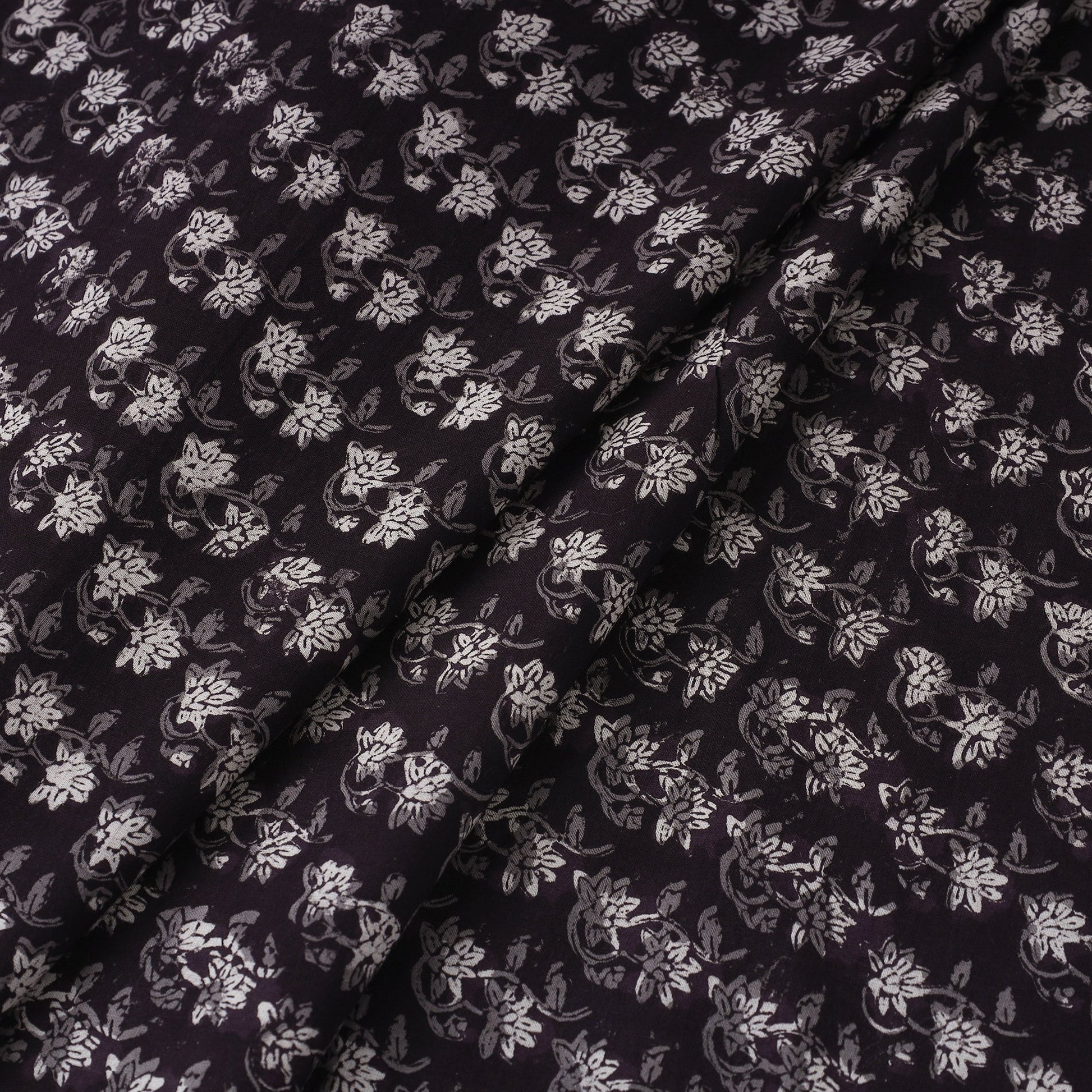 Black - Jahota Block Printed Cotton Fabric 06