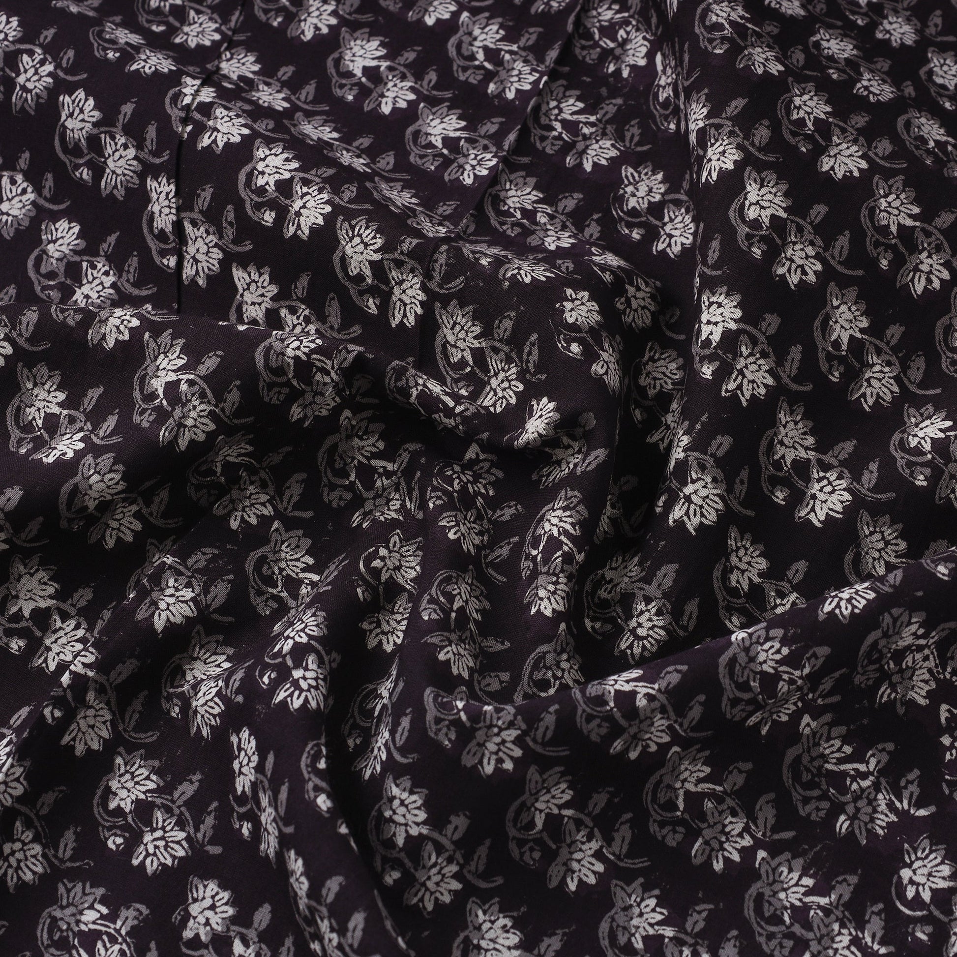 Black - Jahota Block Printed Cotton Fabric 06