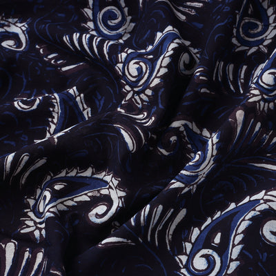 Black - Jahota Block Printed Cotton Fabric 11