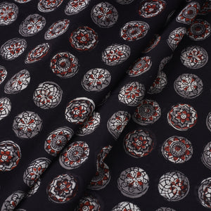 Black - Jahota Block Printed Cotton Fabric 13