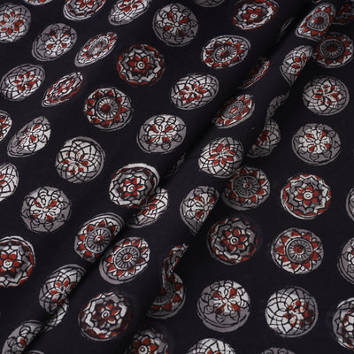 Black - Jahota Block Printed Cotton Fabric 13