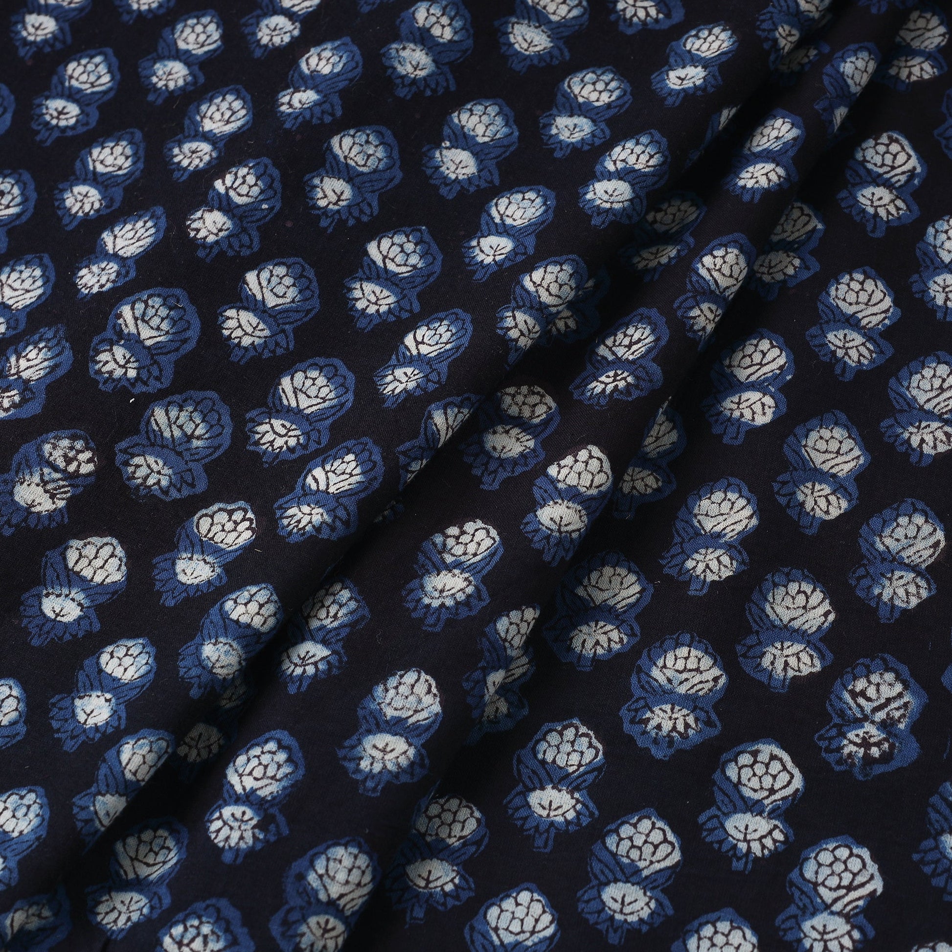 Black - Jahota Block Printed Cotton Fabric 15