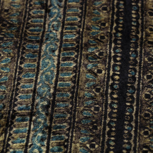 Brown - Block Printed Velvet Natural Dyed Ajrakh Fabric 03