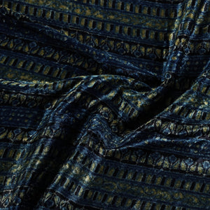 Blue - Block Printed Velvet Natural Dyed Ajrakh Fabric 10