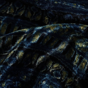 Blue - Block Printed Velvet Natural Dyed Ajrakh Fabric 10