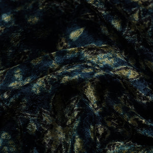 Blue - Block Printed Velvet Natural Dyed Ajrakh Fabric 06