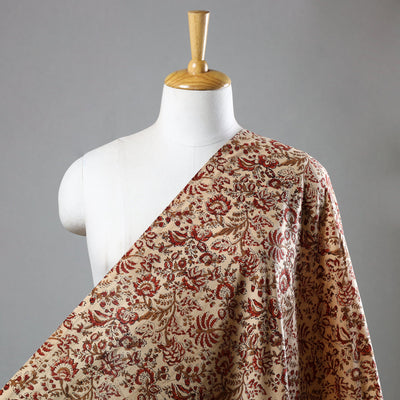 Beige - Floral Sanganeri Block Print Cotton Fabric 24