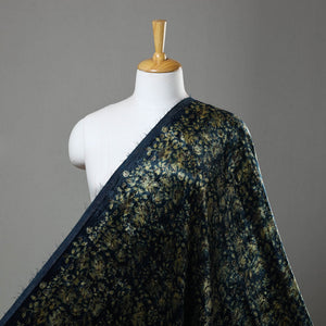 Blue - Block Printed Velvet Natural Dyed Ajrakh Fabric 06