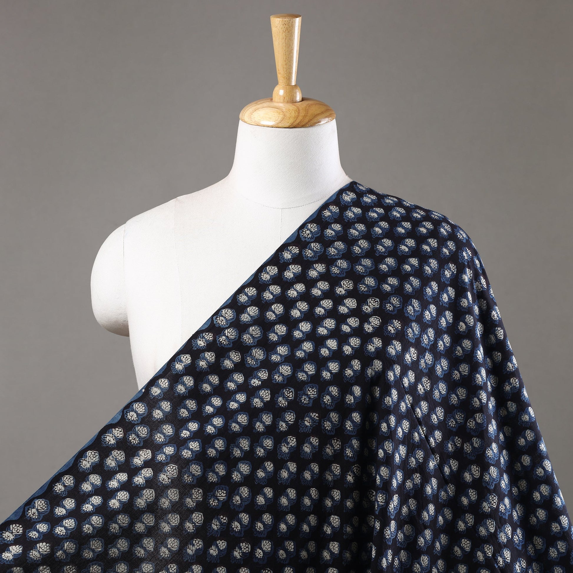 Black - Jahota Block Printed Cotton Fabric 15