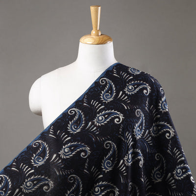 Black - Jahota Block Printed Cotton Fabric 11