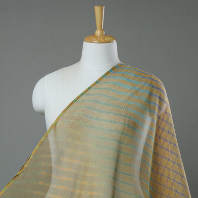 Brown - Leheriya Tie-Dye Kota Doria Cotton Fabric 63