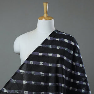 Black - Leheriya Tie-Dye Mothra Chanderi Silk Fabric 23