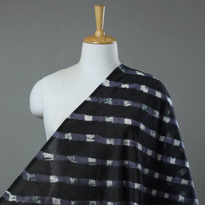 Black - Leheriya Tie-Dye Mothra Chanderi Silk Fabric 23