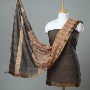 Black - 3pc Handloom Cotton Mangalagiri Dress Material 09