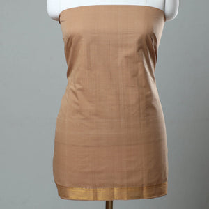 Brown - 3pc Handloom Cotton Mangalagiri Dress Material 23