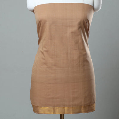 Brown - 3pc Handloom Cotton Mangalagiri Dress Material 23