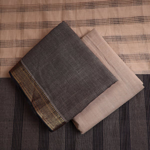 Black - 3pc Handloom Cotton Mangalagiri Dress Material 09
