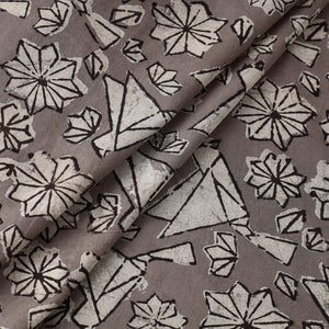 Brown - Natural Dyed Cotton Bindaas Block Print Fabric 05