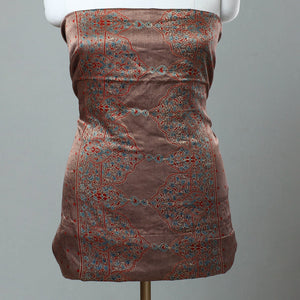 Brown - Ajrakh Block Printed Cotton Kurta Material - (2.5m) 27