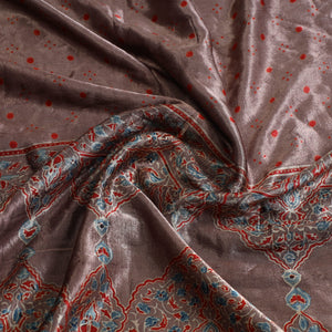 Brown - Ajrakh Block Printed Cotton Kurta Material - (2.5m) 27