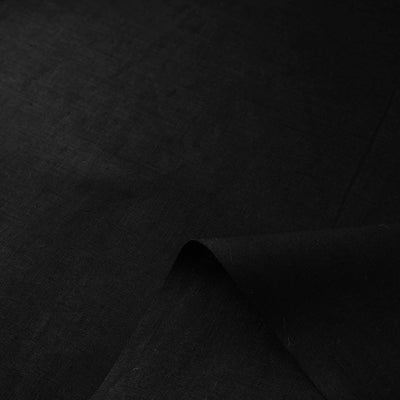 Black - Handloom Pure Linen Bhagalpuri Fabric 01