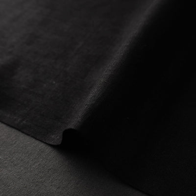 Black - Handloom Pure Linen Bhagalpuri Fabric 01