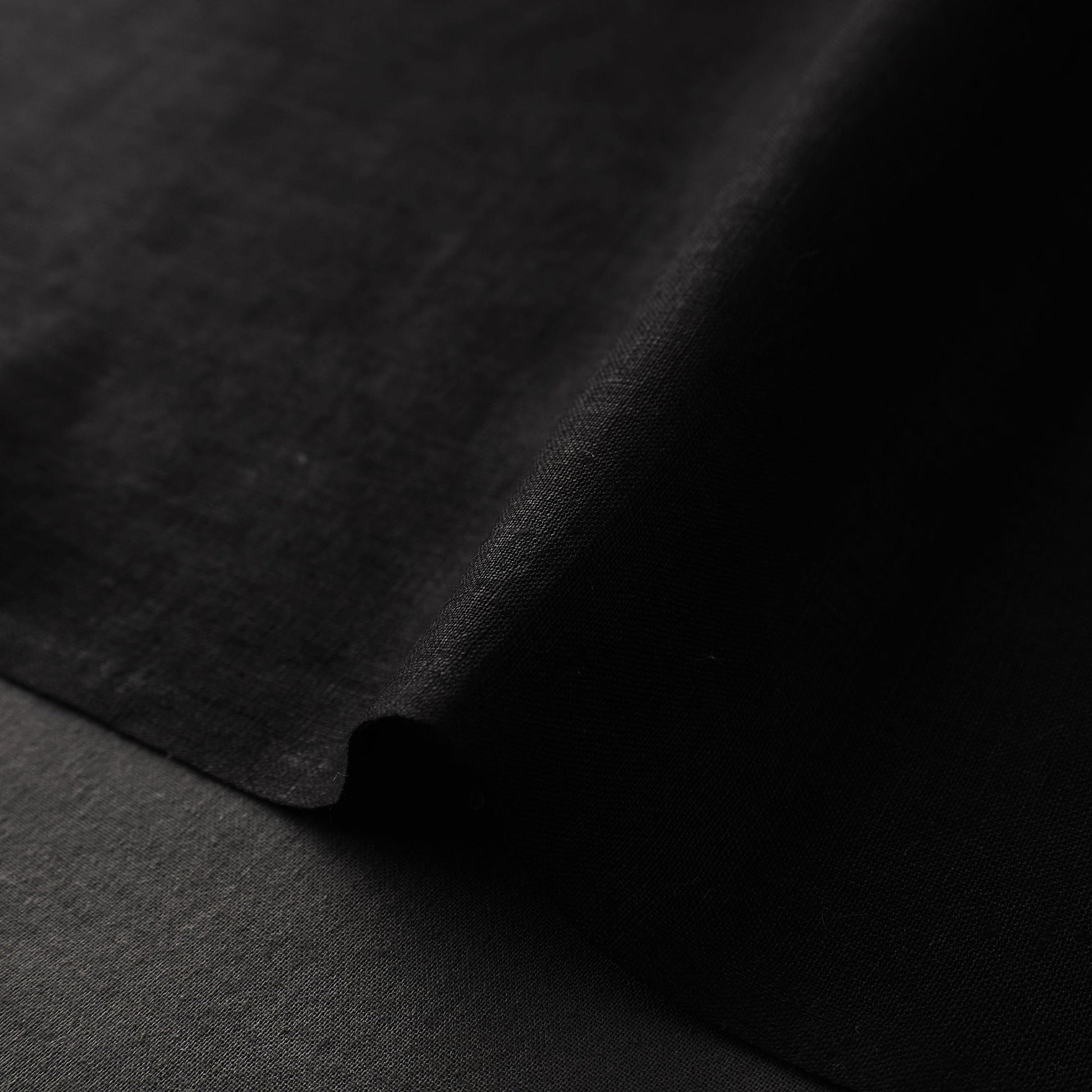 Black - Handloom Pure Linen Bhagalpuri Fabric 01