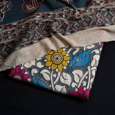 Multicolor - 2pc Cotton Kalamkari Print Dress Material Set 08