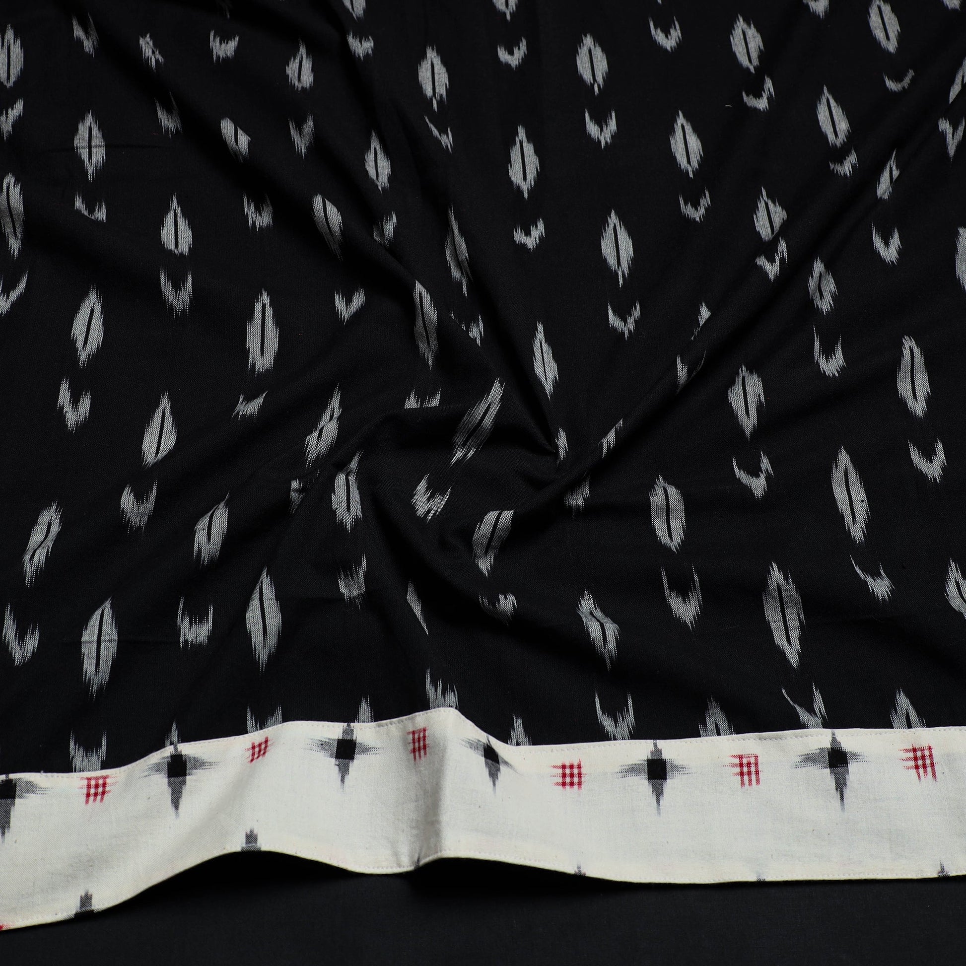 Black - Cotton Pochampally Ikat Blouse Piece 03