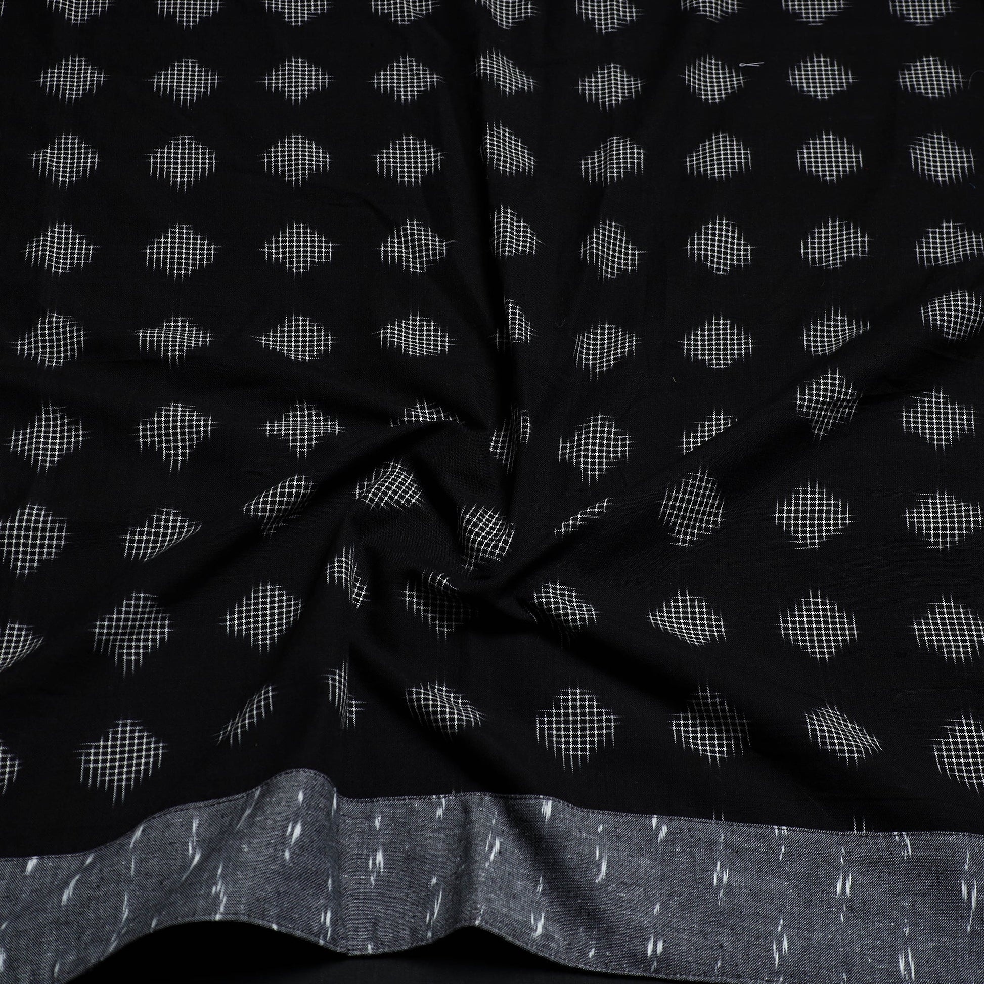 Black - Cotton Pochampally Ikat Blouse Piece 20