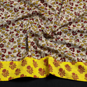 Beige - Block Printed Cotton Kalamkari Blouse Piece 22