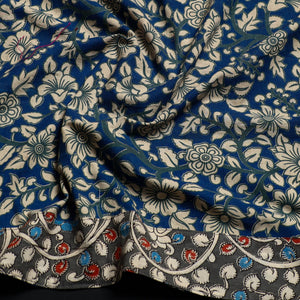 Blue - Block Printed Cotton Kalamkari Blouse Piece 26