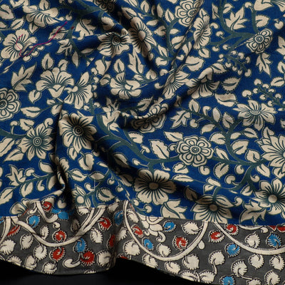 Blue - Block Printed Cotton Kalamkari Blouse Piece 26