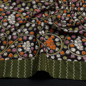 Black - Block Printed Cotton Kalamkari Blouse Piece 29