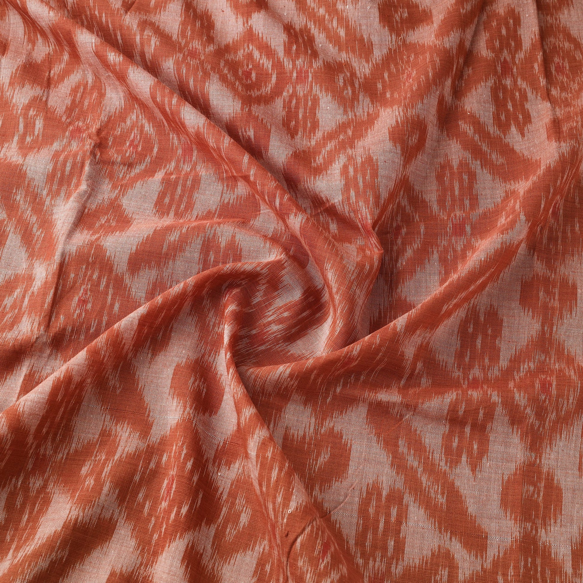 Brown - Maniabandha Ikat Weave Handloom Cotton Fabric 02