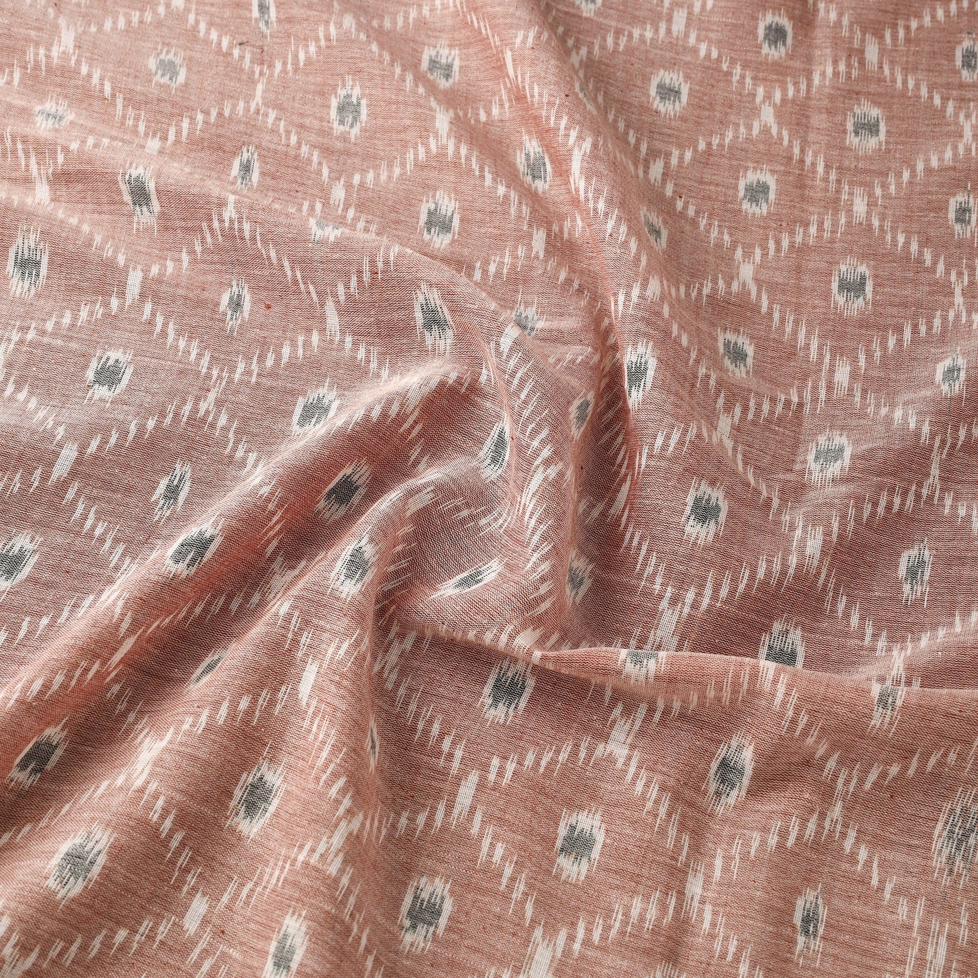 Brown - Maniabandha Ikat Weave Handloom Cotton Fabric 10
