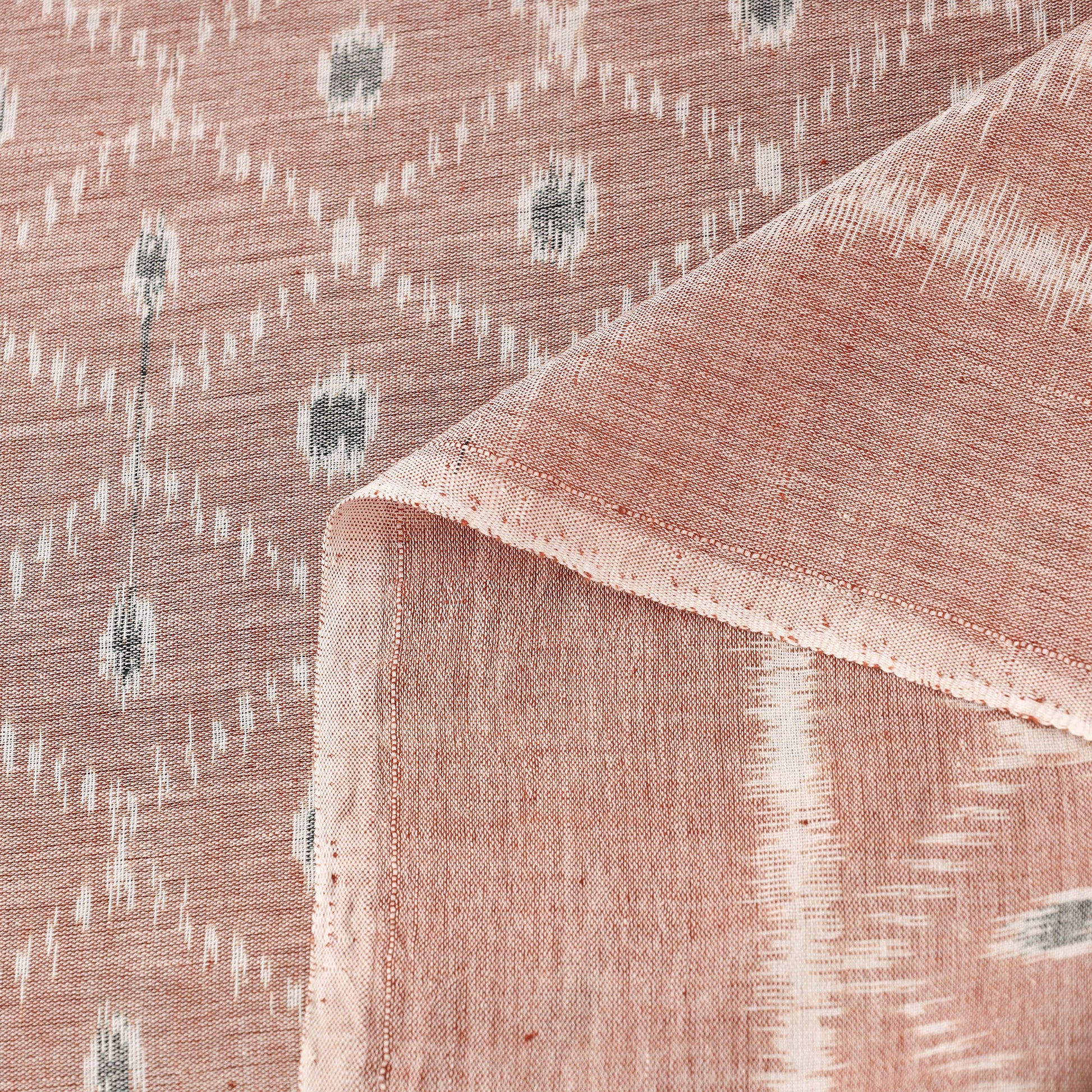 Brown - Maniabandha Ikat Weave Handloom Cotton Fabric 10