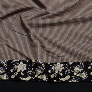 Brown - Handmade Running Stitch Plain Cotton Blouse Piece 100