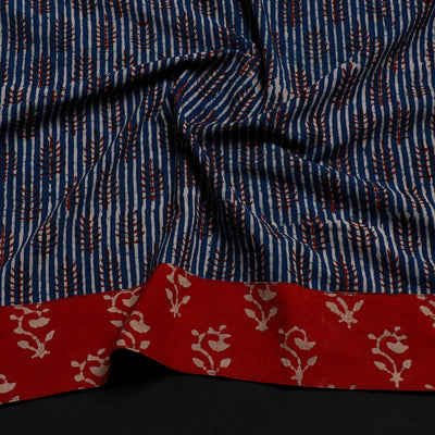 Blue - Block Print Cotton Pipad Blouse Piece 126