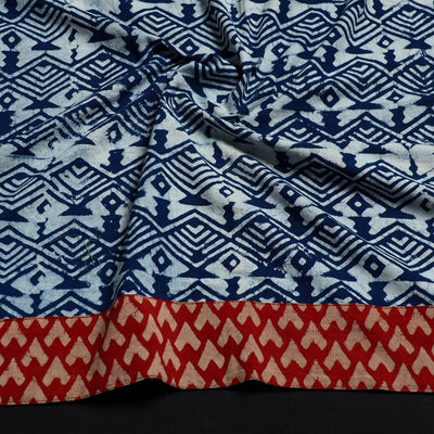 Blue - Block Print Cotton Pipad Blouse Piece 133