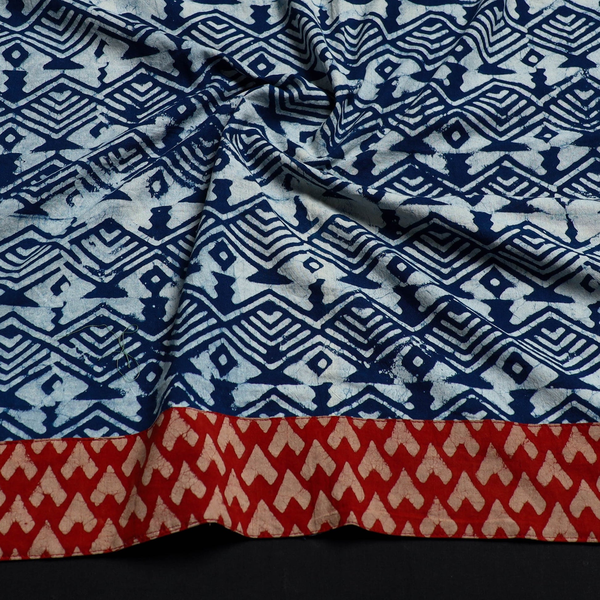 Blue - Block Print Cotton Pipad Blouse Piece 133