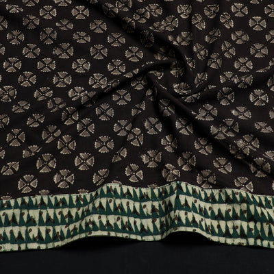 Black - Block Print Cotton Pipad Blouse Piece 134